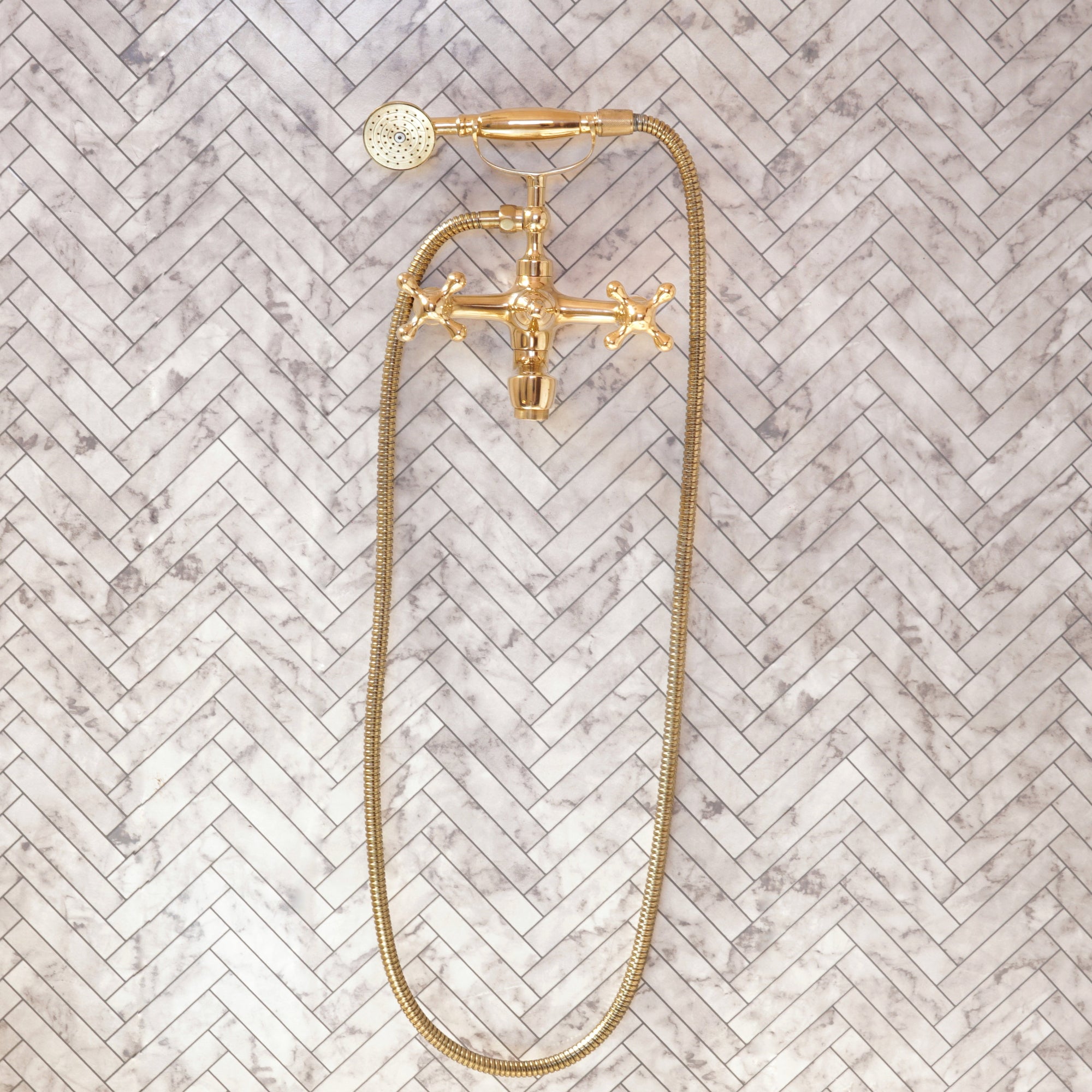 Unlacquered Brass Bath Tub Filler, Brass Wall mounted Tub Filler
