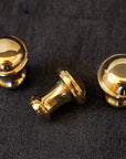 Unlacquered Brass Knobs, Antique Brass Round Knob, Vintage Cabinet Knobs