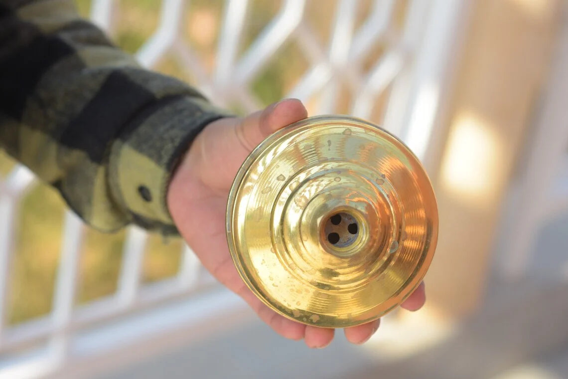 Unlacquered Solid Brass Rain Shower Head, Moroccan Handcrafted Vintage Showerhead, Works Outdoor - NORD BRASS