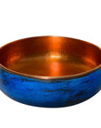 Blue Patina Copper Vessel Sink, Vivid Blue Bathroom Sink