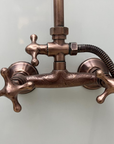 Unlacquered Aged Copper Shower System with Handheld - Aged Copper Exposed Shower