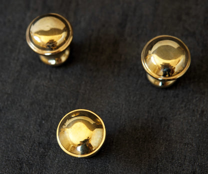 Unlacquered Brass Cabinet Knobs, Antique Brass Round Knob, Vintage Knobs