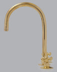 Widespread 3 Holes Solid Brass Faucet, Antique Brass Kitchen Deck Mounted Faucet