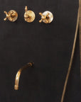 Solid Brass 2 outlet Shower - Unlacquered Brass Handheld with Tub filler