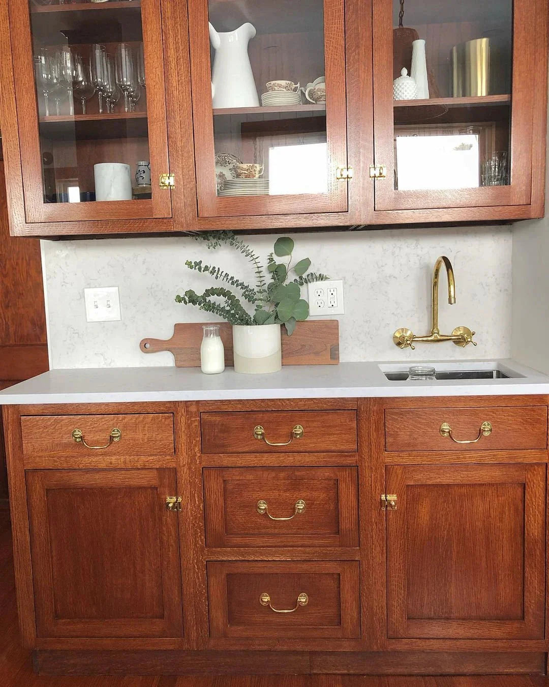 Unlacquered Brass Kitchen Wall Mount Faucet, Gooseneck Faucet - NORD BRASS