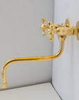 Antique Brass Kitchen Faucet - Wall Kitchen Faucet