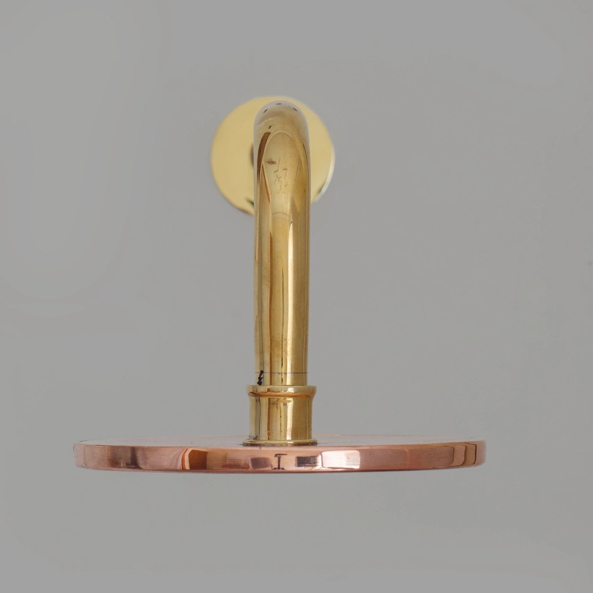 Solid Copper Rain Shower Head, Flat Round Handcrafted Vintage Showerhead, Works Outdoor - NORD BRASS