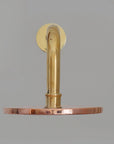 Solid Copper Rain Shower Head, Flat Round Handcrafted Vintage Showerhead, Works Outdoor - NORD BRASS