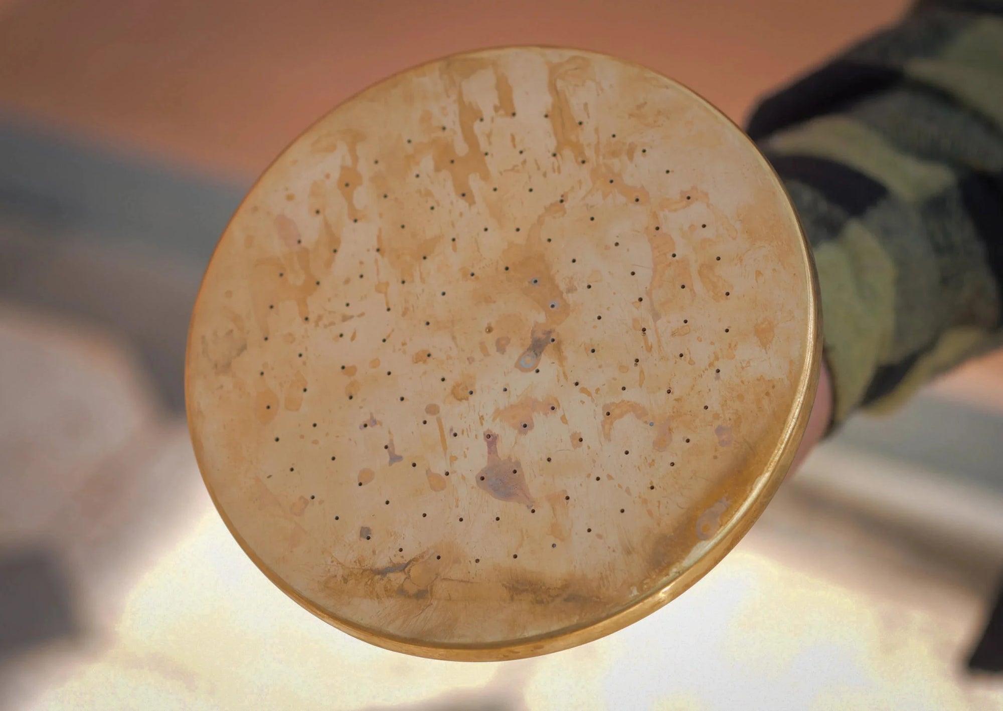 Unlacquered Solid Brass Rain Shower Head, Round Handcrafted Vintage Showerhead, Works Outdoor - NORD BRASS