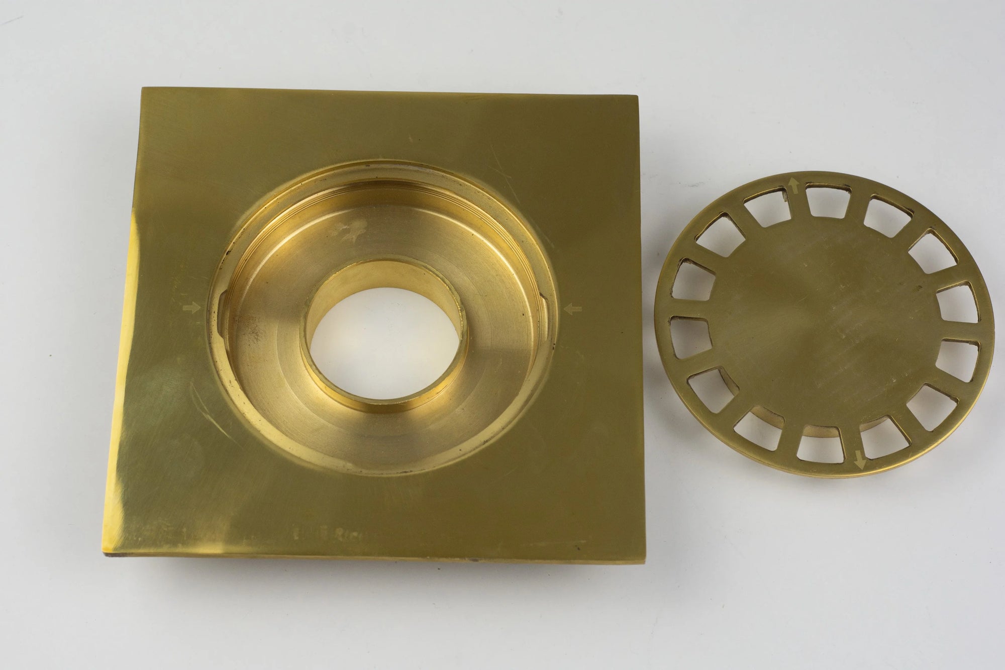 Solid Brass Floor Drain, Unlacquered Square Shower Drain - NORD BRASS