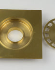 Solid Brass Floor Drain, Unlacquered Square Shower Drain - NORD BRASS