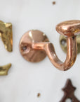 Rustic Wall Mounted Brass Hooks for Bathroom and Coat Hanging - NORD BRASS