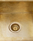 Solid Unlacquered Brass Undermount Hammered Sink, Kitchen Bar Sink, Island Sink, Outdoor Sink - NORD BRASS