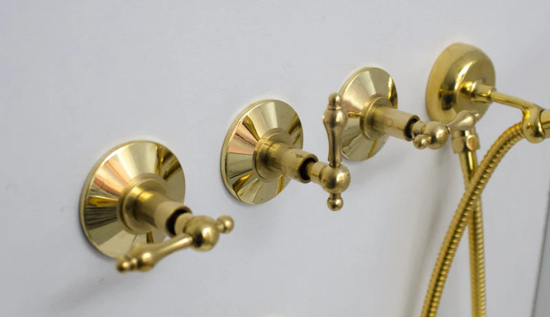 Unlacquered Brass Shower – Rain Shower Set
