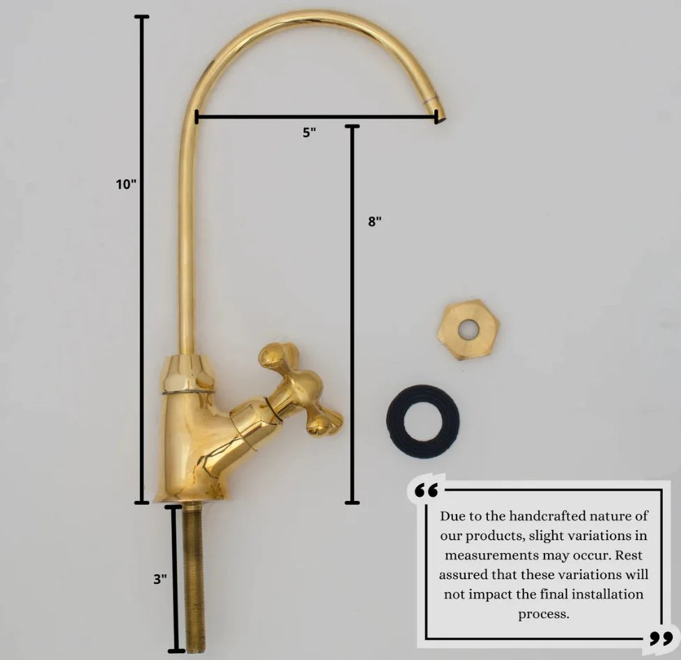 Unlacquered Brass Water Dispenser Kitchen Faucet, Cold Water Single Hole - NORD BRASS