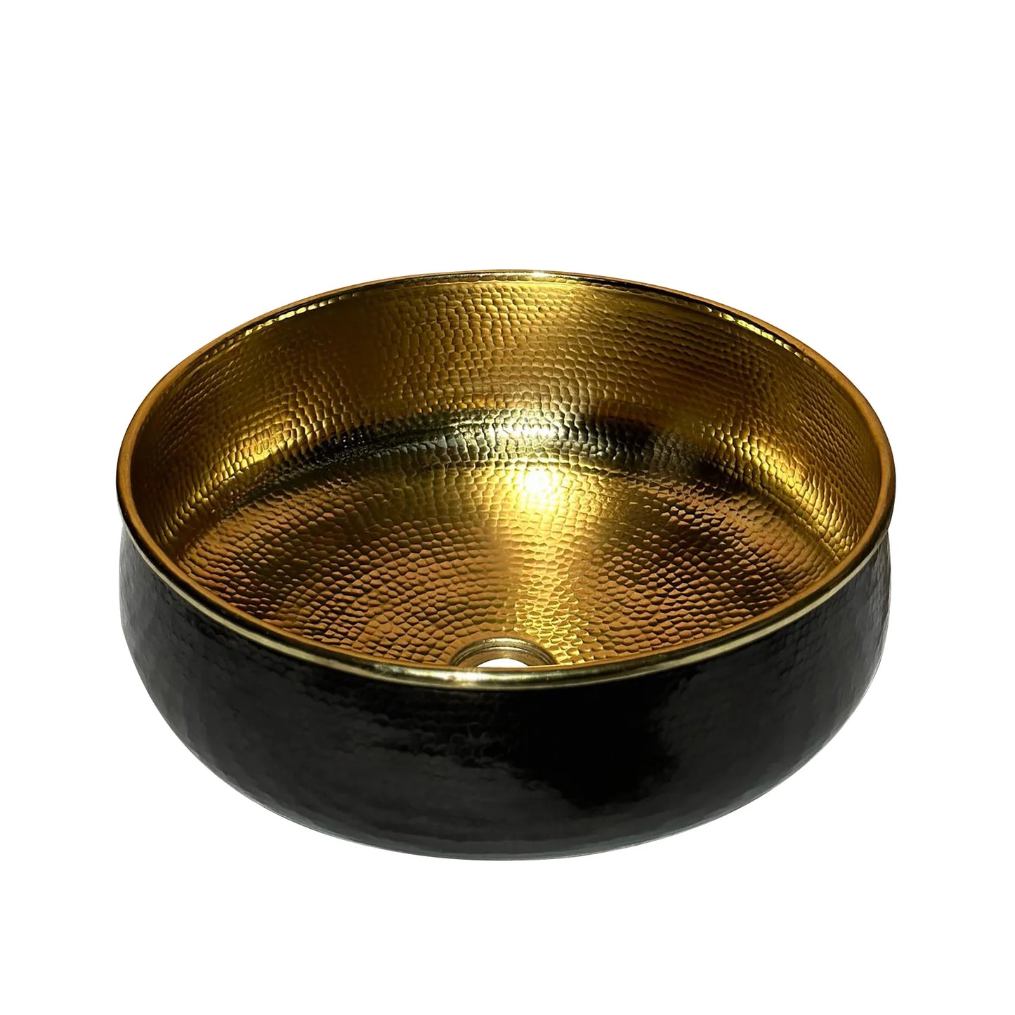 Brass Vessel Sink, Black Round Bathroom Sink