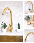 Unlacquered Brass Single Hole Basin Faucet, Brass Mixer Tap, Bar Prep faucet