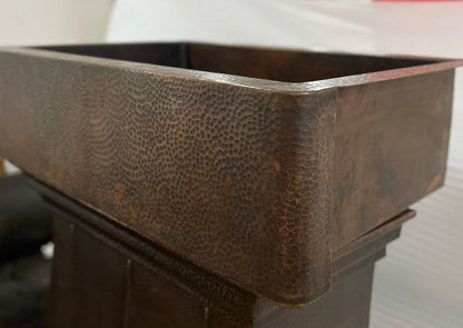Apron Front Dark Copper Kitchen Sink, Farmhouse Copper Kitchen Sink 14 gauge