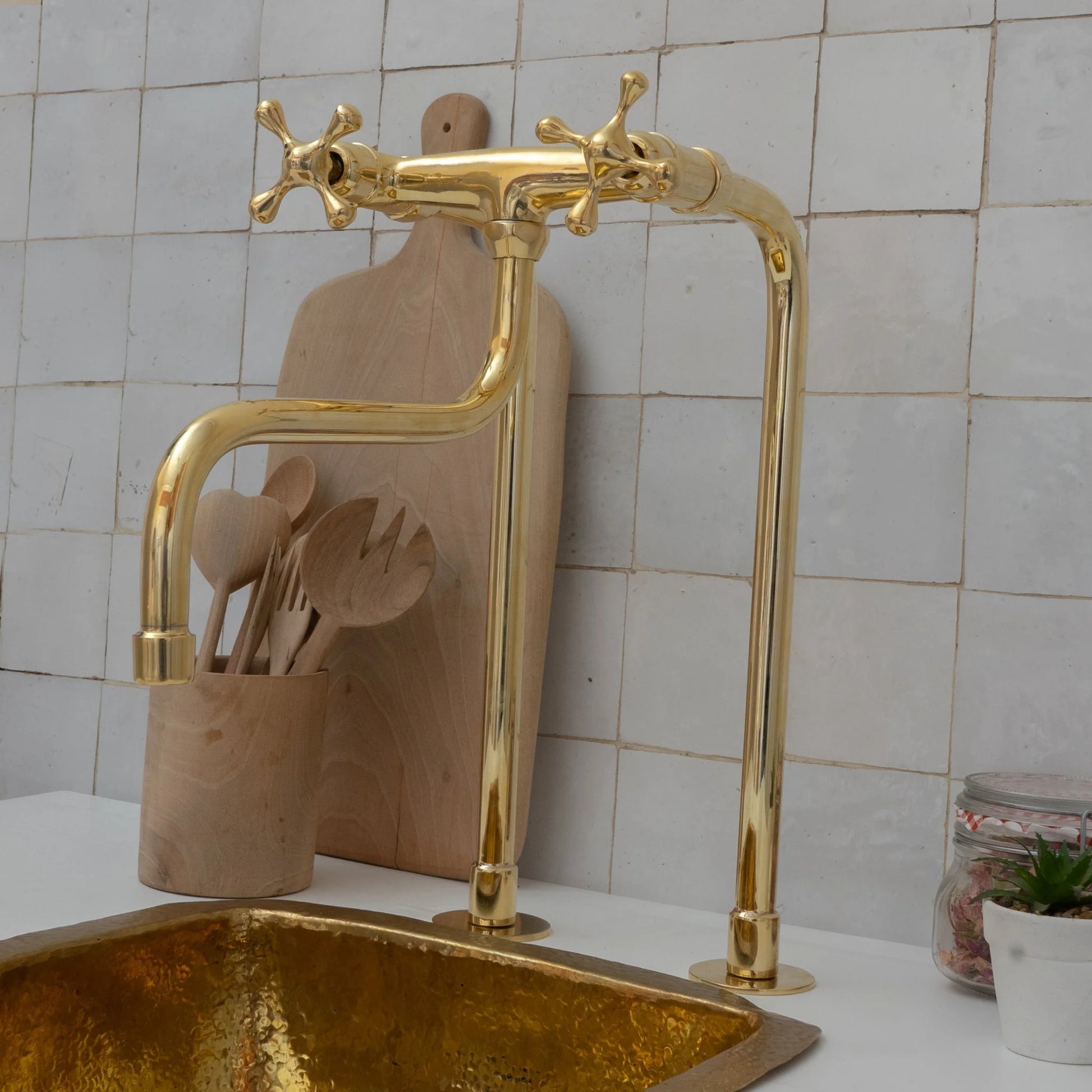 Antique Brass Kitchen Faucet - Unlacquered Brass Faucet - NORD BRASS