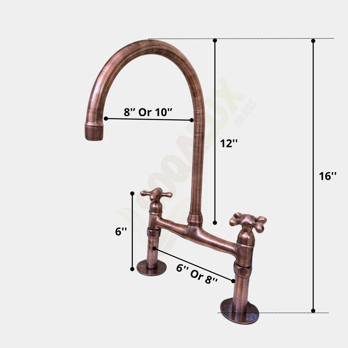 Copper Kitchen Bridge Faucet,Copper Tap - NORD BRASS