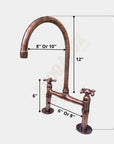 Copper Kitchen Bridge Faucet,Copper Tap - NORD BRASS