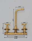 Built In Brass Bathroom Faucet- Hammered Wall Sink Faucet - NORD BRASS