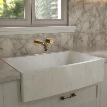 Unlacquered Brass Wall Mount Faucet, Single Handle Hot & Cold Sink Tap, Vintage Solid Brass Mixer, Concealed Mixer Tap