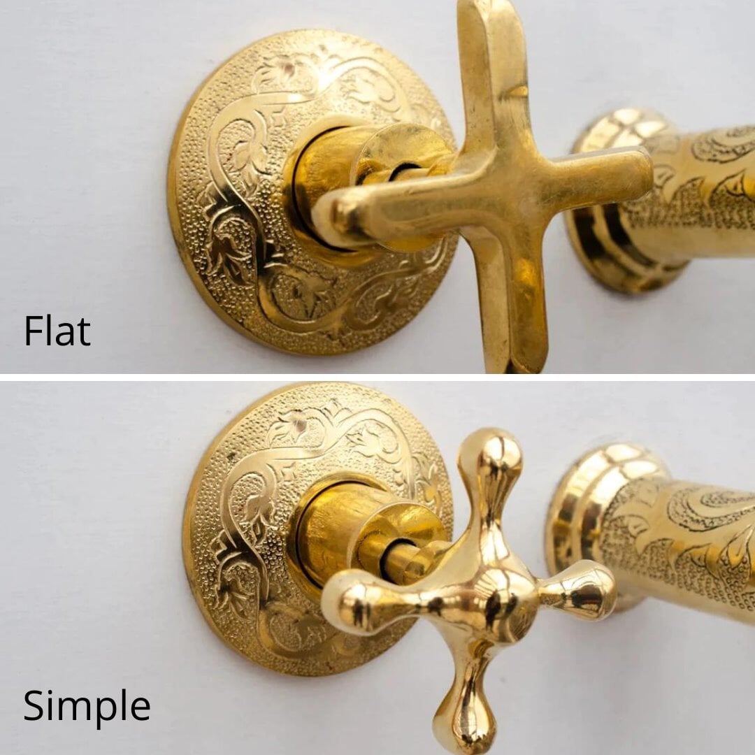 Brass Bathroom Faucet, Antique Brass Wall Mount Faucet