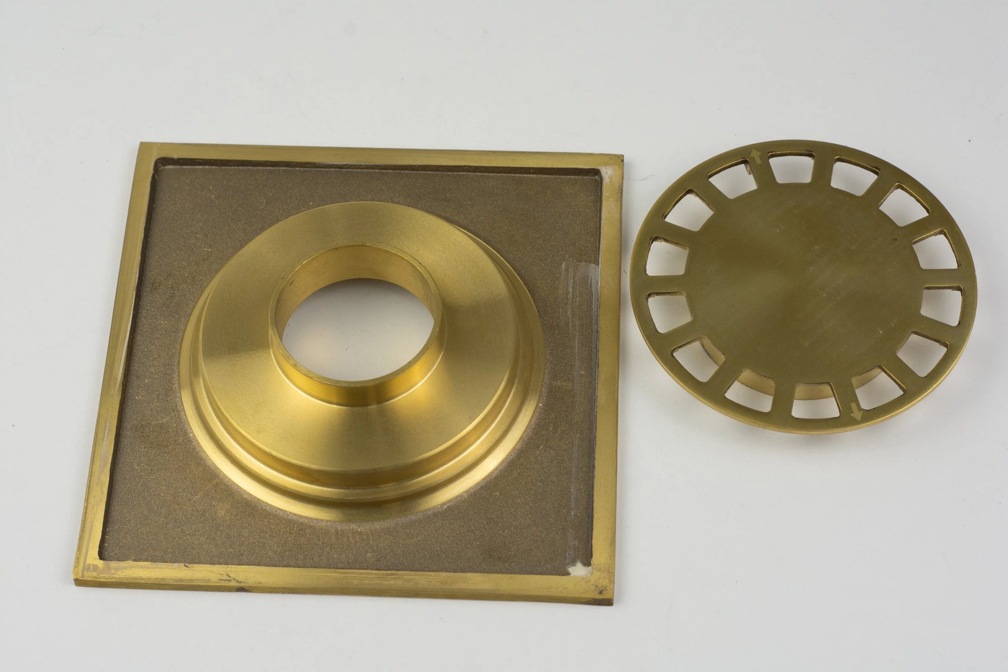 Solid Brass Floor Drain, Unlacquered Square Shower Drain - NORD BRASS