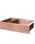 Double-Bowl Copper farmhouse sink, 14 gauge Apron Front Kitchen sink
