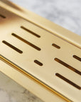 Unlacquered Brass Linear Floor Drain, Solid Brass Rectangular Shower Drain