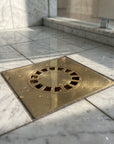 Unlacquered Brass Floor Drain, Solid Brass Square Floor Drain