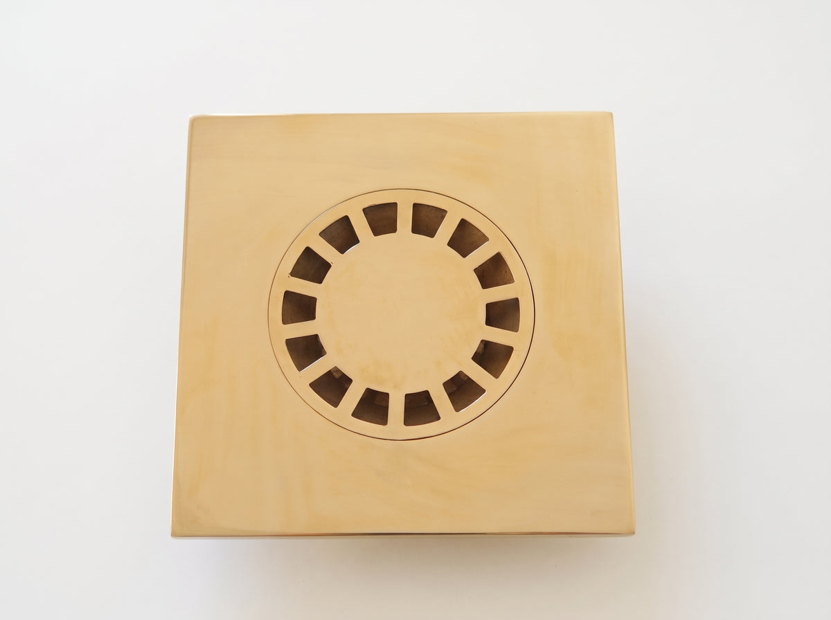 Unlacquered Brass Floor Drain, Solid Brass Square Floor Drain