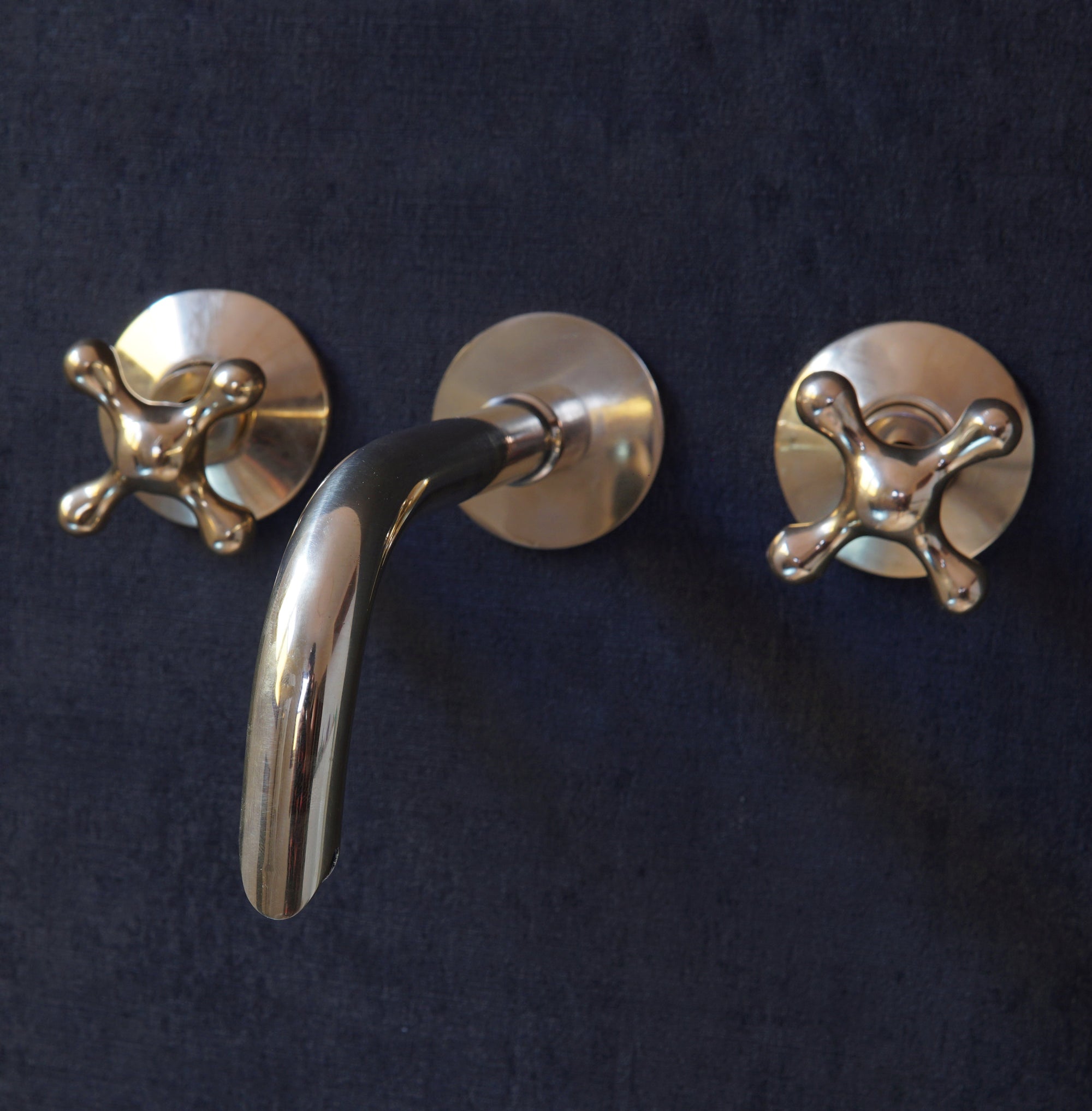 Unlacquered Brass Handcrafted Wall Mounted Faucet, Snake Style