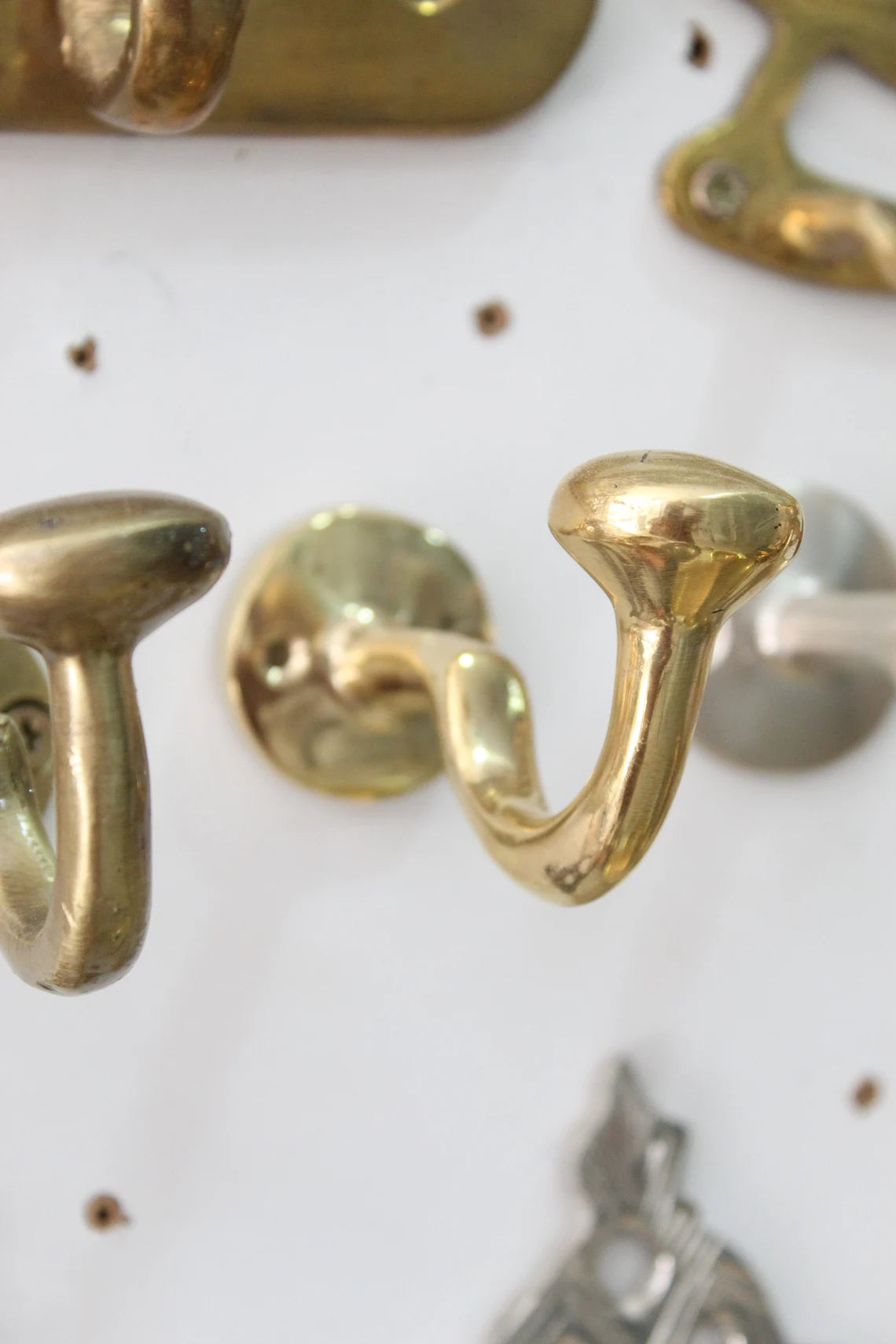 Rustic Wall Mounted Brass Hooks for Bathroom and Coat Hanging - NORD BRASS