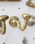 Rustic Wall Mounted Brass Hooks for Bathroom and Coat Hanging - NORD BRASS