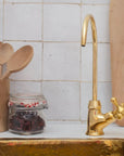 Unlacquered Brass Water Dispenser Kitchen Faucet, Cold Water Single Hole - NORD BRASS