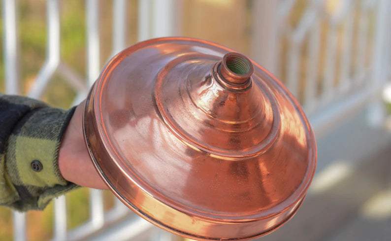 Rain Shower Head, Copper Showerhead, Large Round Showerhead, Works Outdoor - NORD BRASS
