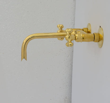 Brass Wall Mount Faucet - Antique Brass Bathroom Faucet