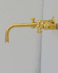 Brass Wall Mount Faucet - Antique Brass Bathroom Faucet