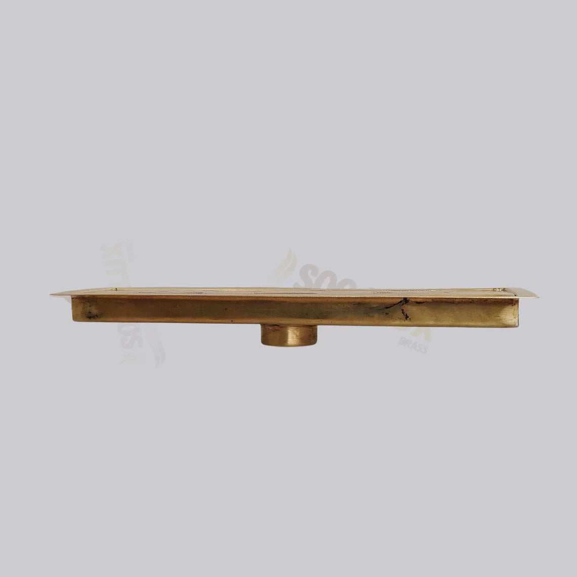 Unlacquered Brass Linear Floor Drain for Modern Bathrooms - NORD BRASS