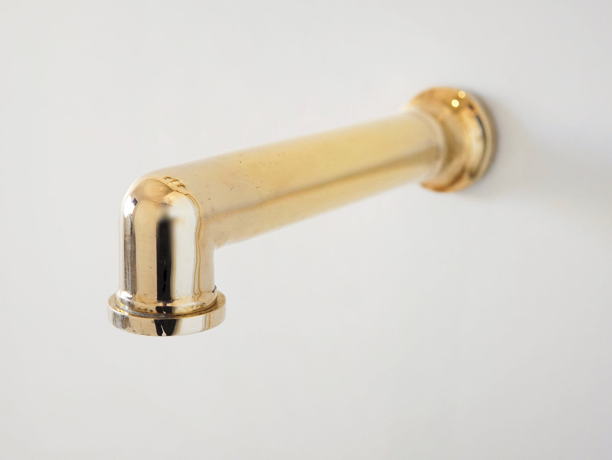 Unlacquered Solid Brass Shower System, High Pressure Curved Arm
