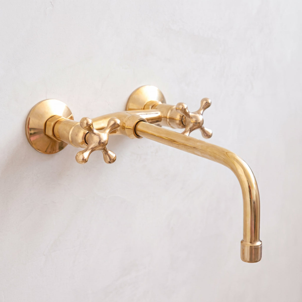 Unlacquered Brass Wall Mount Faucet for Bathroom and Kitchen