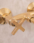 Unlacquered Brass Wall Mount Faucet for Bathroom and Kitchen
