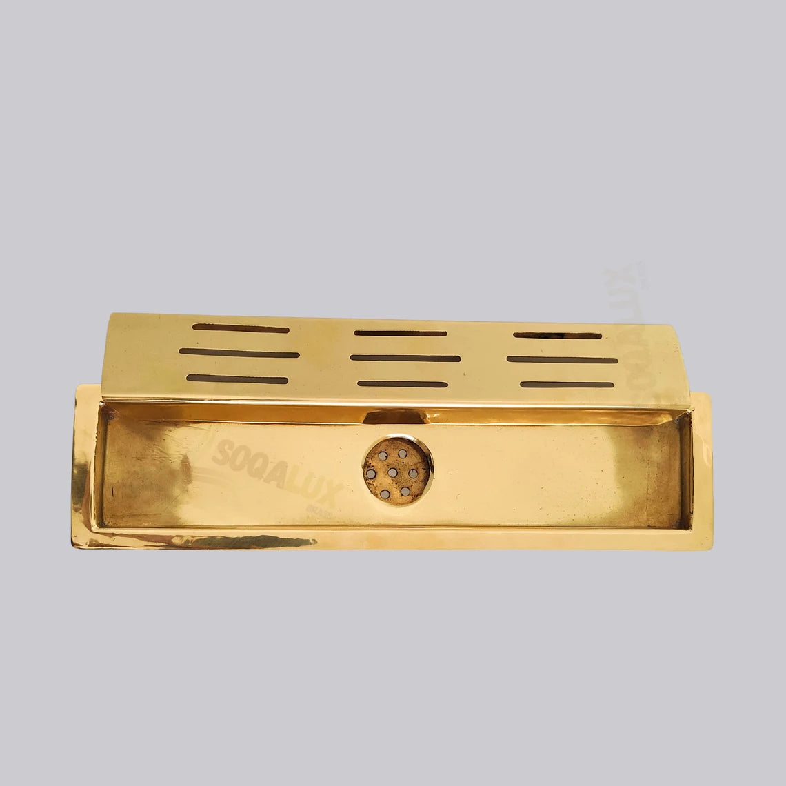 Unlacquered Brass Linear Floor Drain for Modern Bathrooms - NORD BRASS
