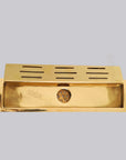 Unlacquered Brass Linear Floor Drain for Modern Bathrooms - NORD BRASS
