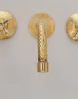 Built In Brass Bathroom Faucet- Hammered Wall Sink Faucet - NORD BRASS