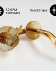 Unlacquered Brass Wall Mount Faucet, Single Handle Hot & Cold Sink Tap, Vintage Solid Brass Mixer, Concealed Mixer Tap
