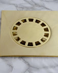 Solid Brass Floor Drain, Unlacquered Square Shower Drain - NORD BRASS