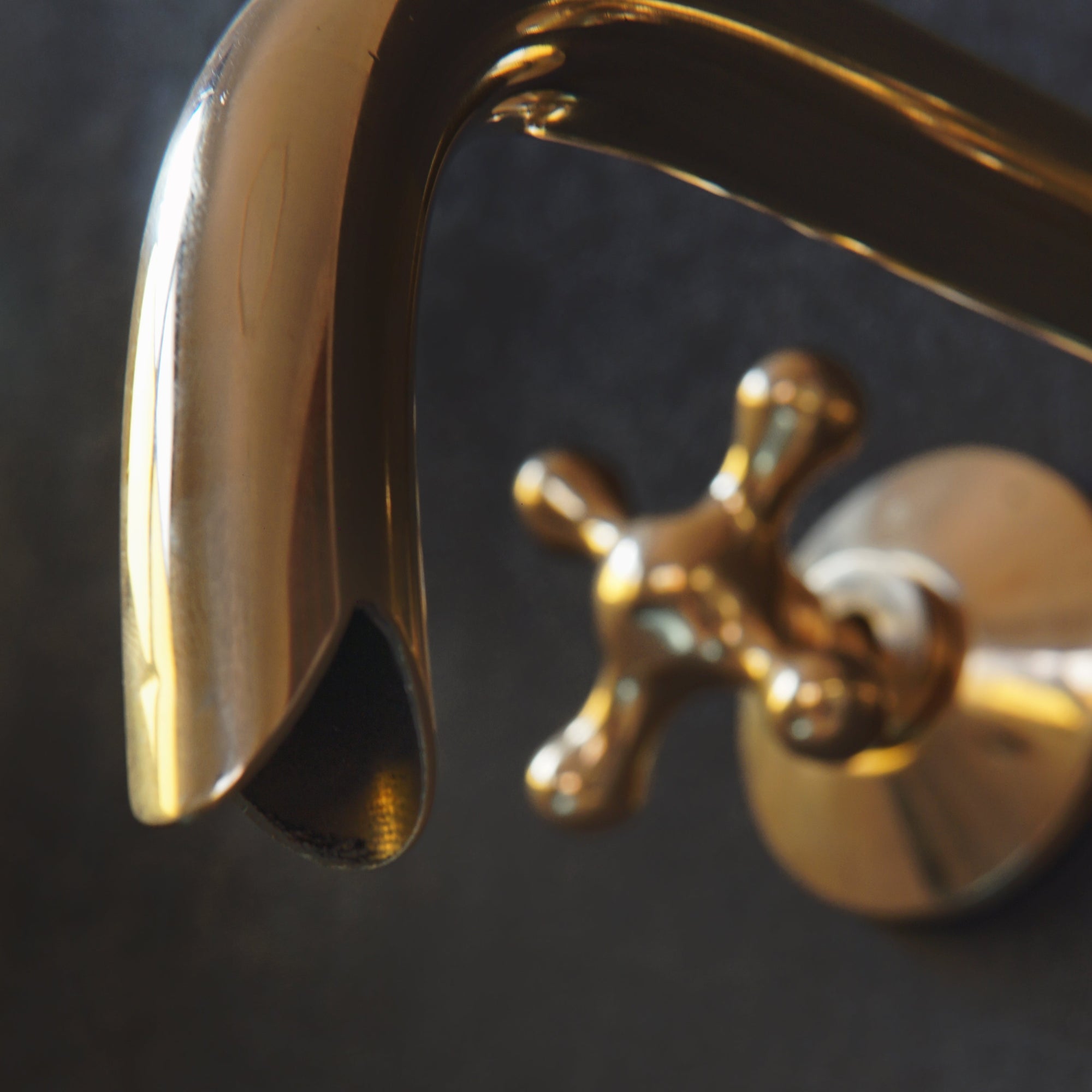 Unlacquered Brass Handcrafted Wall Mounted Faucet, Snake Style
